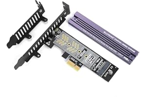 ‎ELUTENG ELUTENG M.2 NVMe zu PCIe 4.0 X1 Adapter Karte, Aluminium-Kühlkörper-Lösung, M.2 SSD PCI Express NVMe Adapter Erweiterungskarte für PCIe 4.0/3.0 X1/X4/X8/X16 und 2230 2242 2260 2280 SSD