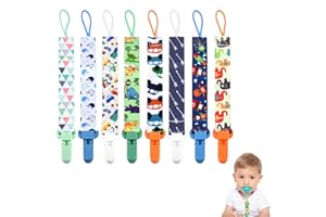 FYCHUO 8 PCS Dummy Clips Girl, BPA Free Dummy Clip Pacifier Clips, Baby Soother Chains Pacifier Holder Clips Universal Design for Baby Teething Toys Baby Shower Newborn Essentials, Mixed