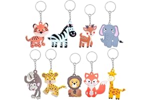 MEIYIFAN Mini breloczki do kluczy, zwierzęce breloki, urocze breloczki, prezenty imprezowe dla dzieci urodziny przyjęcie torby wypełniacze, 1, S