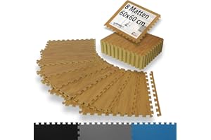 ‎ALPIDEX ALPIDEX 8er Set Bodenschutz Sportgeräte Matte 1cm Dicke 60x60 cm Trainingsmatten 2,88 m² Unterlegmatte Pool Fitness Turnmatte Fitnessraum Gymnastikmatte Fitnessmatte Bodenmatte Gummimatte