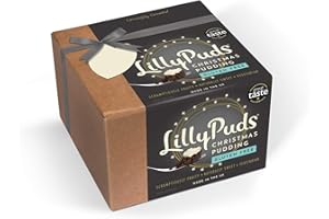 LillyPuds Luxury Gluten Free Christmas Pudding, naturally sweet with high fruit content and no mixed peel, made in The UK (454g - serves 3-4)