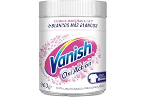 Vanish Oxi Action - Quitamanchas y Blanqueador en Polvo para Ropa Blanca, Sin Lejía - 960gr