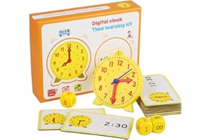 QYDKWK Lernuhr Kinder Pädagogisches Spielzeug 1. 2. Klasse Lernspiele ab 5 6 7 8 Jahre Grundschule Schulbedarf, Montessori Spielzeug Geschenke zur Einschulung Junge Mädchen