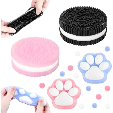 2 Jouets Anti-stress En Forme De Biscuits - Caoutchouc TPR Doux, Décompression Rapide, Cadeau Fun - 13
