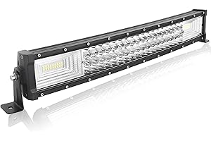 AUXTINGS 22 pulgadas 270W Curvo triple fila 7D LED barra de luz de trabajo Spot Flood Combo Beam CC 12V-24V 6000K vehículos todoterreno 4x4 Atvs Utvs