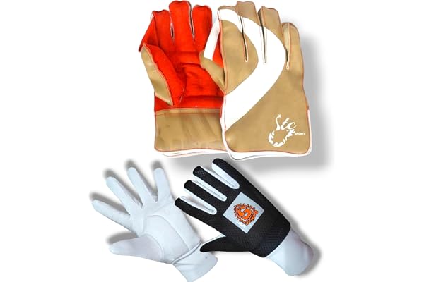 Nylon Cricket Wicket Keeping & Inner Gloves for Youth & Mens Age Group,Multicolour-(Academy)