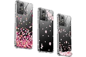 KJYLPO (3 Pack) Funda para Xiaomi Redmi Note 12S Transparente TPU Silicona Ligero Delgado Rosa Case Carcasa Delgado Antigolpes Resistente