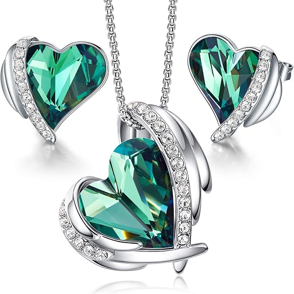 Peora 14K White Gold Created Opal & Diamond Pendant - Heart Shape, 6mm, With 0.07ct Genuine Diamond - View #9