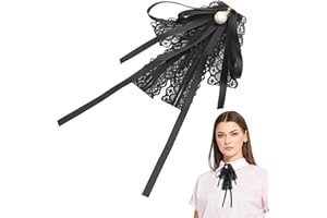 SOIMISS Krawatte Rosa Perle Bogen Brosche Pin Pre Gebunden Krawatte Fliege Spitze Band für Frauen Party Graduation Fliege Revers Pin Anzug Weste Zubehör Schwarz Rote Fliege
