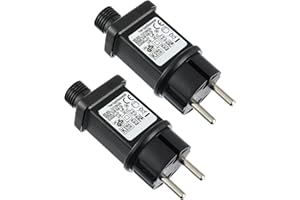 JAMHER 31V 9W LED Transformateur IP44 Adaptateur Pilote avec Minuterie 8 Modes pour Lumières de Décoration de Noël Lumières Clignotantes Lumières de Glaçons(2 Pièces)