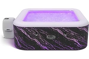 Lay-Z-Spa Florence Airjet Hot Tub with Built In LED Light System, 140 AirJet Massage System Inflatable Hot Tub With Freeze Shield Technology, 4-6 Person