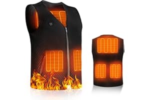 Anluomania Gilet Riscaldato Elettrico Uomo Donna, Giubbotto Riscaldato Uomo, Giacca Riscaldata Elettrico, 3 Livelli di Temperatura 5 zone di riscaldamento, per All'aperto Lavoro, Sci(Senza batteria)