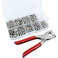 100 Sets Metal Snaps Buttons with Fastener Pliers Press Tool Kit Press Studs Kit Snap Fasteners Kit Sewing Free Buttons Set Five Claw Buckle Installation Tool Set Poppers for Sewing Clothing DIY Craft