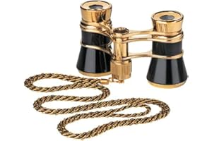 Eschenbach Optik Opernglas Glamour 3x25 mit 3X-Vergrößerung mit Kette in schwarzgold - bestens geeignet für kulturelle Veranstaltungen wie Theater, Bühnenaufführungen oder die Oper