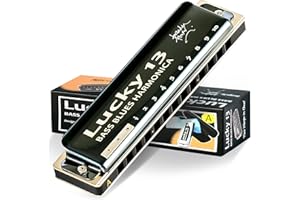 East top Lucky 13 Bass Plus Blues Armónica 13 Agujeros Arpa Diatónica Boca Órgano Profesional Richter Armónica Una clave para adultos