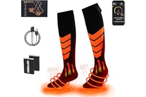 Aytop Heated Socks for Men Women, Electric Heating Socks Rechargeable 5V 5000mAH Battery Operated Heating Socks, Winter Foot Warmers Thermal Socks for Outdoor Sport Sking, Hiking