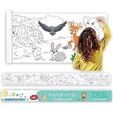 Bolivia's &Ccedil;ocuk &Ccedil;izim Rulosu, 300x38cm B&uuml;y&uuml;k Boy DIY Yapışkan Duvar Boyama Kağıdı, Hayvan Fig&uuml;rl&uuml; B&ouml;l&uuml;ml&uuml; &Ccedil;izim Seti, Kız ve 