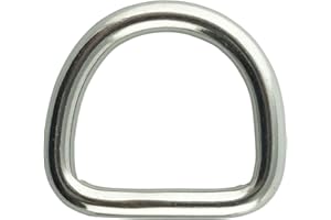 Eisenwaren2000 | 8 X 50 mm D-Ring (2 Stück) - halbrunder D Ring - geschweißt und poliert - Edelstahl A4 V4A - rostfrei