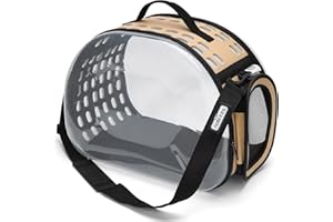 Nobleza Transportin Gato Perro Conejos, Bolsa de Transporte para Perros Gatos con mango, correa de hombro - Dos colores, Transpirable Plegable Viaje Coche Portátil en Tren, Coche, Avión 42*32*29cm