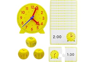 CONNECTION Orologio Giocattolo per Apprendimento Modello di Orologio Didattico Precoce Regali per Bambini Impara a Leggere L'orologio Orologi Educativo Regalo per 5 + Anni Ragazzo Ragazza Studenti