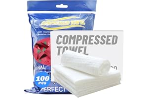 HI FINE CARE Mini asciugamano compresso, asciugamani compressi monouso per il viso, salvietta morbida compressa per le mani, tessuto portatile a moneta compressa per viaggi/casa/attività all'aperto (100 PCS)