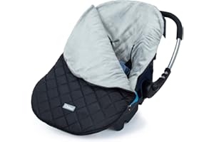 Orzbow Fußsack Babyschale, Einschlagdecke Babyschale Winter, Fusssack Babyschale Winter für Gruppe 0/0+, Passend für 3- und 5-Punkt-Gurte, Einfache Installation, Waschmaschinenfest, Schwarz