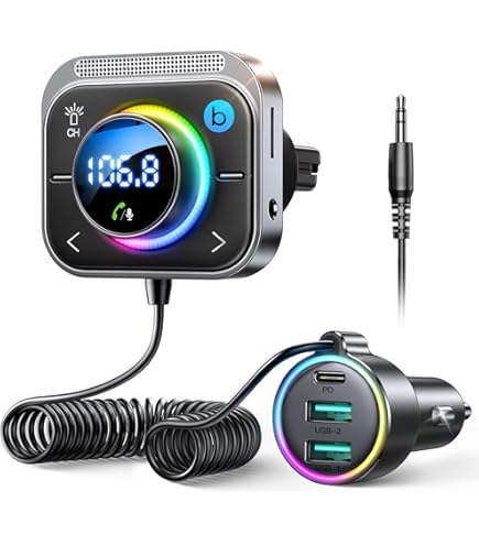 fm transmitter cigarette lighter adapter Music For button control with a next track button previous track button and a multi Car and Driver Bluetooth FM