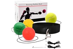 JUNUNDJING Boxing Reflex Ball, Reflex Ball Plus Fasce Regolabili, Coordinazione Occhio Mano Attrezzature da Allenamento Boxe