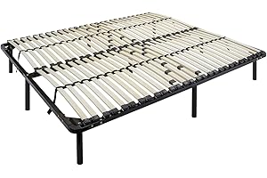 ‎I-FLAIR i-flair® Metallbett Lattenrost 160x200 cm, Gästebett auf Füßen mit Stauraum - für alle Matratzen und Betten geeignet