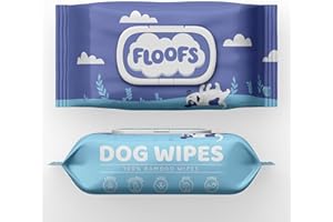 Floofs Antibacterial Dog Wipes for Paws, Body, Face & Bum - Hypoallergenic Grooming Wipes - 100 Fragrance-Free Pet Wipe for Dogs, Puppies & Cats - 15 x 20 cm, 50 gsm