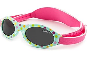Kiddus Occhiali da sole Polarizzati Baby. Bambino e Bambina. Età 0 mesi a 2 anni. UV400 100% protezione UV. Fascia regolabile. Premium