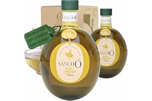 AROMA & TRADITION SANCHO Aceite de Oliva Virgen Extra Mezcla Picual con Cornicabra Pack 2 x 750 ml AOVE SANCHO Gourmet Intenso Aromático Primera Extracción en Frío Alta Concentración de Polifenoles – Botella PET Alimentario