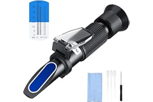 ALLmeter Refraktometer Bier 0–32% Brix Refraktometer für die Bierherstellung ATC mit Zwei Skalen Gewicht der Würze 1,000–1,130 für Bierweinbrauer