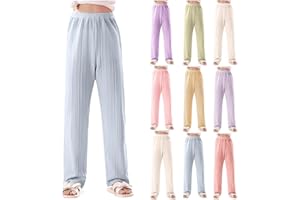 VPQILH Boys Girls Trousers UK Clearance, Children Summer Pants Elastic Waist Joggers Solid Color Tracksuit with Pockets, Full Length Bottoms Loose Fit Pajama Casual Sports Activewear Daily Home Sweatpants