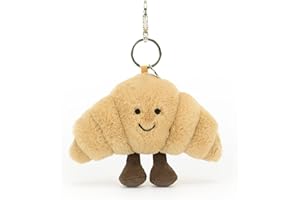 Jellycat Croissant Clip Keychain: Funny Croissant Purse Charm, Amuseables Collection