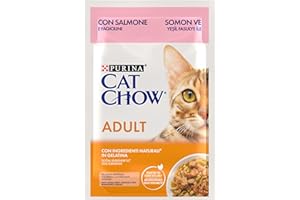 Purina Cat Chow Comida Húmeda para Gato Adulto con Salmón, 26 Sobres de 85g