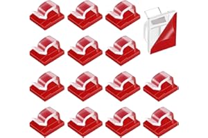 KUOXAN 100 Piece Clear Cable Clips Self Adhesive, Self Adhesive Cable Clips, Adhesive Cable Clips for Cable Management, Cable Wire Management Clips for Car Office Home Fairy Light Decoration, Cable Hooks
