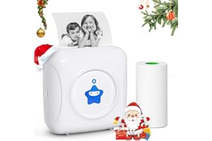 OFEACE Mini Stampante Fotografica Stampante Termica Bluetooth Portatili, Stampante Adatta per Carta da 57 mm * 30 mm Max Ricaricabile USB, Stampante per Etichette Desktop Piccola e Leggera USB