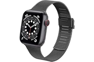 Supore Pasek do zegarka Apple Watch 38, 40, 41, 42, 44, 45 mm, miękki, tkany, ze stali nierdzewnej, do zegarka iWatch Series 8, 7, 6, 5, 4, 3, 2, 1, SE