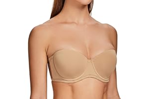 MELENECA Biustonosze bez ramiączek z fiszbinami dla kobiet do większego biustu wygładzające plecy
