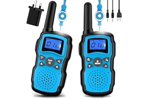 Wishouse Walkie Talkies for Kids Adults Rechargeable, Toys for 4 5 6 7 8 9 10 Year Old Boys Girls, PMR446 Kids Radios Long Range with Flashlight Lanyards, Camping Birthday Xmas Gifts Presents 2 Pack
