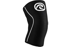 Rehband Genouillère Power Max 7mm, Bandage de genou haltérophilie, powerlifting, haute stabilité pour les genoux et les muscle, Couleur:Noir, Taille:XL