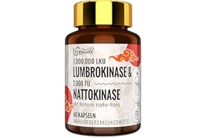 VEENUULE Lumbrokinaza 100 mg na porcję (maksymalna aktywność - 1 000 000 LKU), suplement lumbrokinazy z 100 mg nattokinazy (2 000 FU), niemodyfikowany genetycznie, bezglutenowy, 60 kapsułek