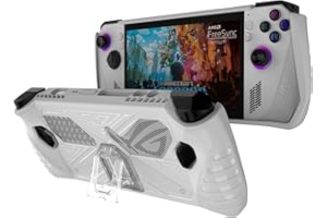 CHUSHANE Protective Case with Foldable Kickstand for ASUS Rog Ally 2023 Release Handheld Game Console Full Body Soft TPU Drop-Proof Protector Stand Case with Shockproof,Non-Slip,Anti-Collision (White)