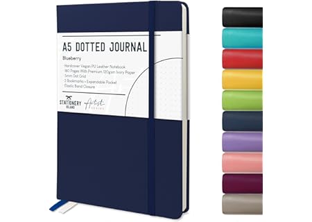 Stationery Island Anteckningsbok A5 – Hårt Omslag Prickig Anteckningsblock – Blåbär – 180 Sidor Bull - Amazon Deal & Rabatt