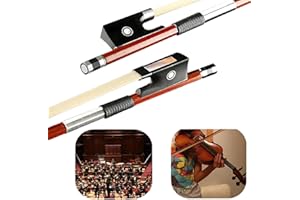 Ecotown Archet de violon professionnel 4/4 - Bois du Brésil, grenouille en ébène, crin de cheval de Mongolie pour un son riche, pour les étudiants et les joueurs avancés (4/4)
