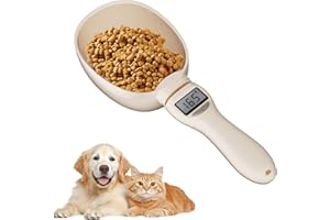 OBEST Digital Food Measuring Spoon Scale, Electronic Measuring Digital Scale Spoon, Electronic Weighing with LCD Display for Ingredients Tea Pet Dog Cat 800g/1g (White)