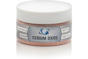 Glass Polish 90007 Poudre d'oxyde de cérium de haute qualité pour le polissage du verre - TREO 85% - 3,5 microns - 100 grammes