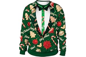 maxToonrain Christmas Jumpers for Mens,Unisex Sweatshirt Xmas 3D Crew Neck Novelty Jumper Top for Adults