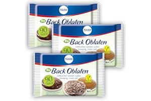 Küchle runde Back Oblaten Bio Vegan 90mm 26g pro Packung 3er Pack Esspapier zum Backen von Makronen & Lebkuchen